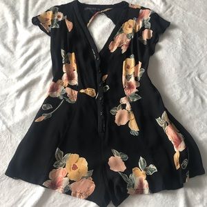 UO Staring at Stars Floral Button Up Romper